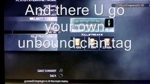 COD MW2:Multi-player:How To Make A Unbound Clantag