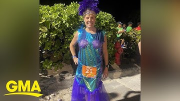 This 55-year-old marathon runner turns heads with fun costumes