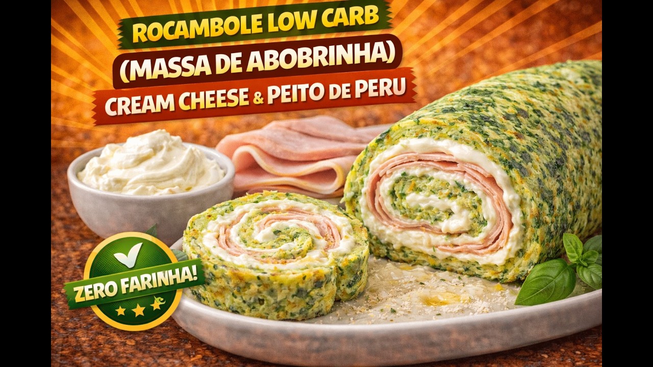 ROCAMBOLE LOWCARB DE ABOBRINHA - ÓTIMO LANCHE PARA FESTAS - FÁCIL, SAUDÁVEL E DELICIOSO