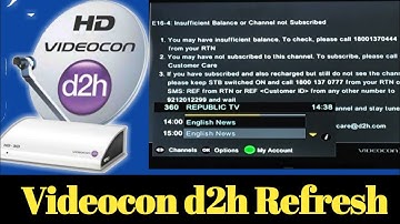 Videocon d2h Refresh || videocon d2h set top box refresh