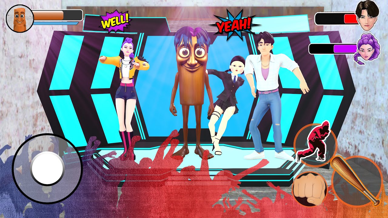 Playing as Tung Tung Sahur DANCING with Rumi and Jinu Kpop in Granny House - Funny Animation