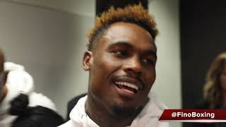 JERMELL CHARLO & DERRICK JAMES EXCHANGE WORDS WITH ESPN'S REPORTER