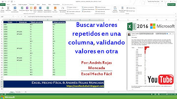Buscar valores repetidos en una columna validando valores en otra