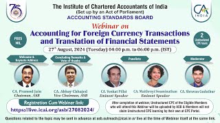 Webinar on “Accounting for Foreign Currency Transactions and Translation of Financial Statements”