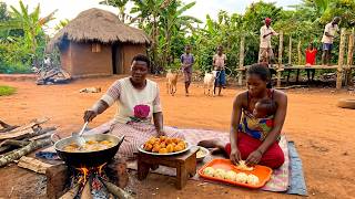 Starting A Goat Farm 🐐 Cooking African Egg Rolls & Goat Shed Construction In Our Village