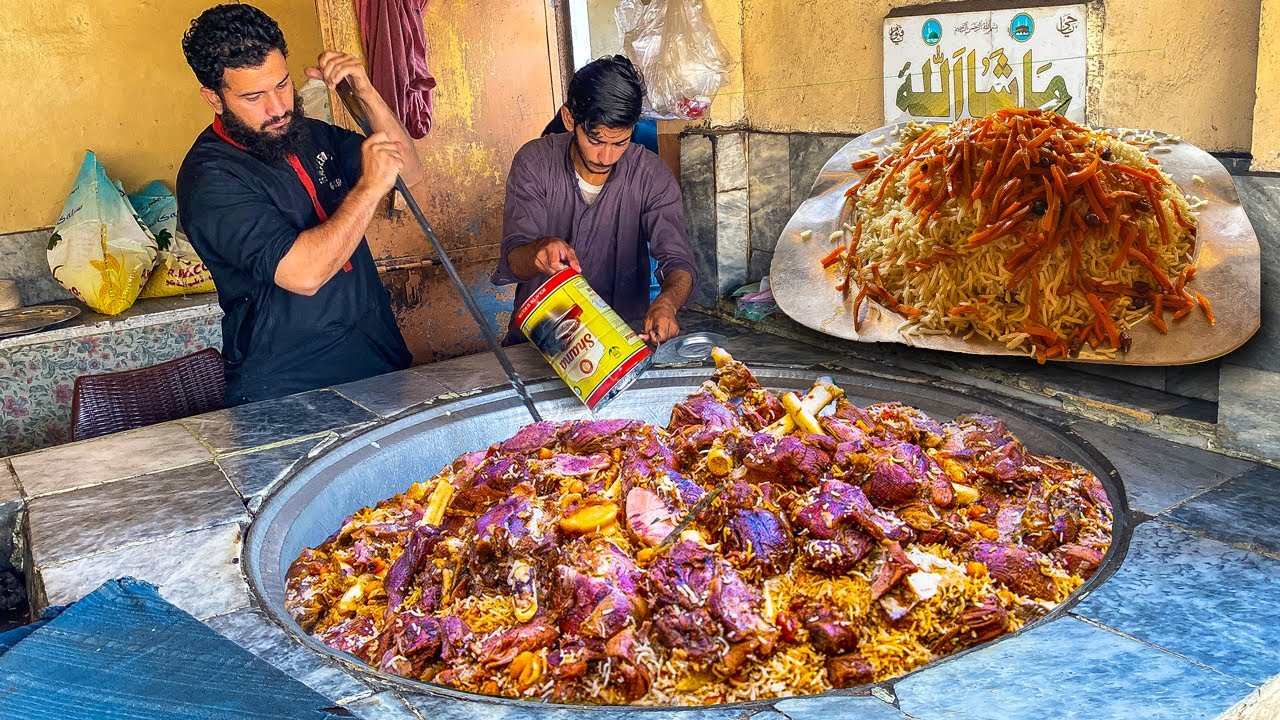 THE MOST GIANT PILAF RECIPE QABILI PLAV RECIPE WEDDING PILAF