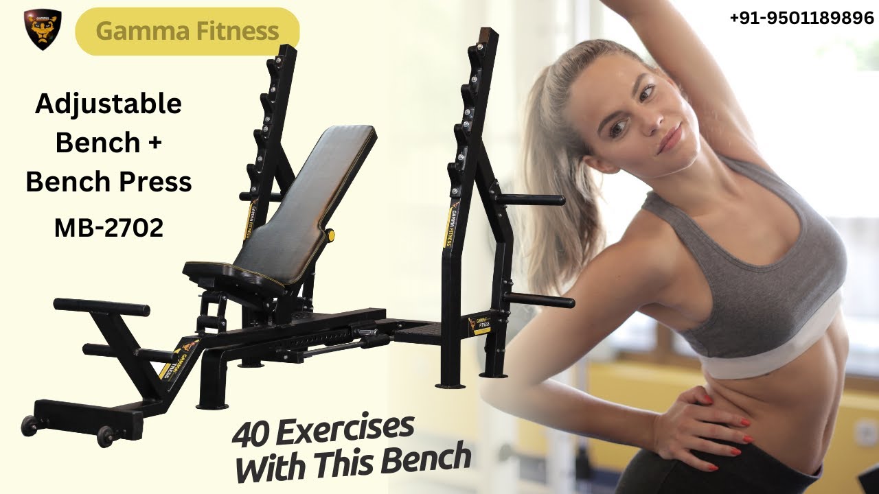Combination Of Adjustable Bench & Multi Adjustable Bench Press For Gym or Home Gym By Gamma Fitness