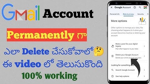 How to Delete Gmail Account in telugu||2023