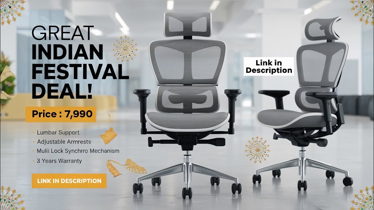 Great Indian Festival: Vergo Transform Ergonomic High Back Premium Mesh Office Chair 
