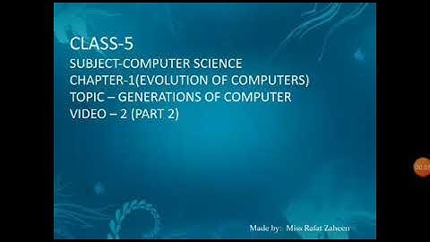 Class-5, Computer Science, Video-2(Part 2), Ch-1(Evolution of Computers)