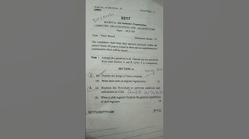 computer architecture and organisation questions paper #pgdca #