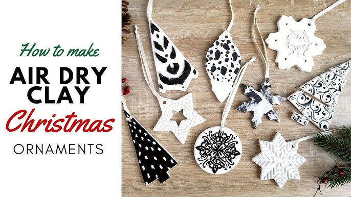 DIY Glazed Air Dry Clay Christmas Ornaments and/or Gift Tags 