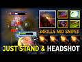 JUST STAND &amp; HEADSHOT MID SNIPER | 34Kills With Hydra's Breath + Mjollnir Build | 7.41c DotA 2
