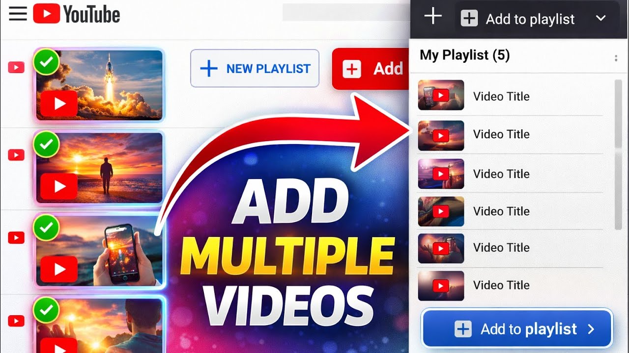 How To Add Multiple Videos To A YouTube Playlist | Azzy Khan yt - YouTube