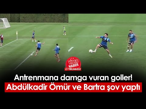 Trabzonspor antrenmanında Abdülkadir Ömür ve Bartra'dan şık goller