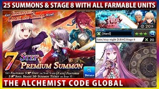 25 Summon Illyasviel, Archer Zahar, Saber Lamia & Fate Stay Night Stage 8 (The Alchemist Code)