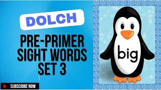 Master Dolch Pre-Primer Sight Words | Winter Penguin Flashcards for Early Readers Set 3
