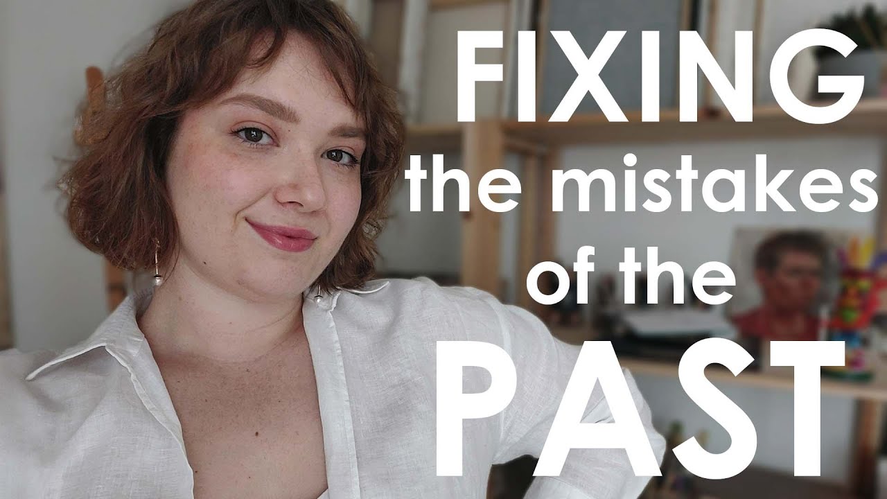 Painting a Portrait 2023| Correcting the Mistakes of the Past| Old Self-Portrait Fixing |Daria Draws