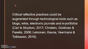 Reflective-Reflexive Practices Using Digital Technologies