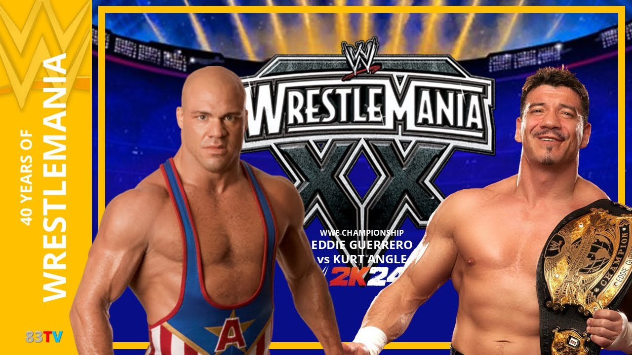 WRESTLEMANIA 20 - KURT ANGLE Vs EDDIE GUERRERO (WWE CHAMPIONSHIP) - WWE 2K24