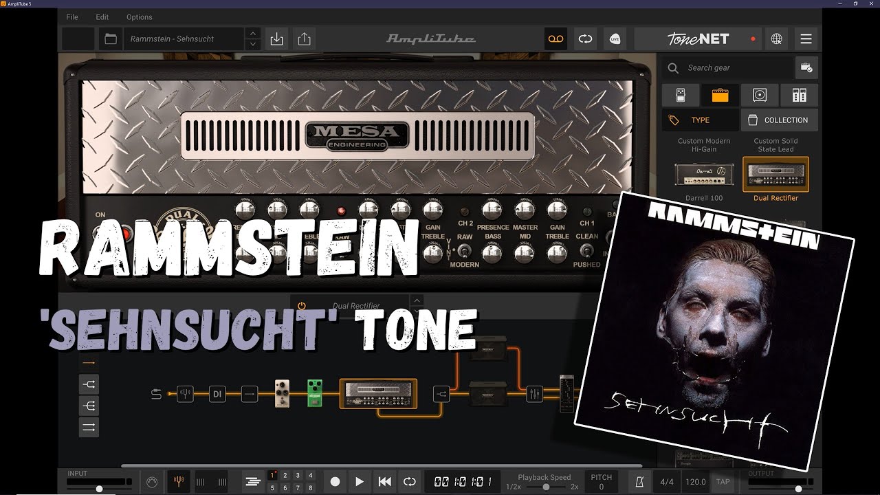 Rammstein SEHNSUCHT guitar tone - AmpliTube 5