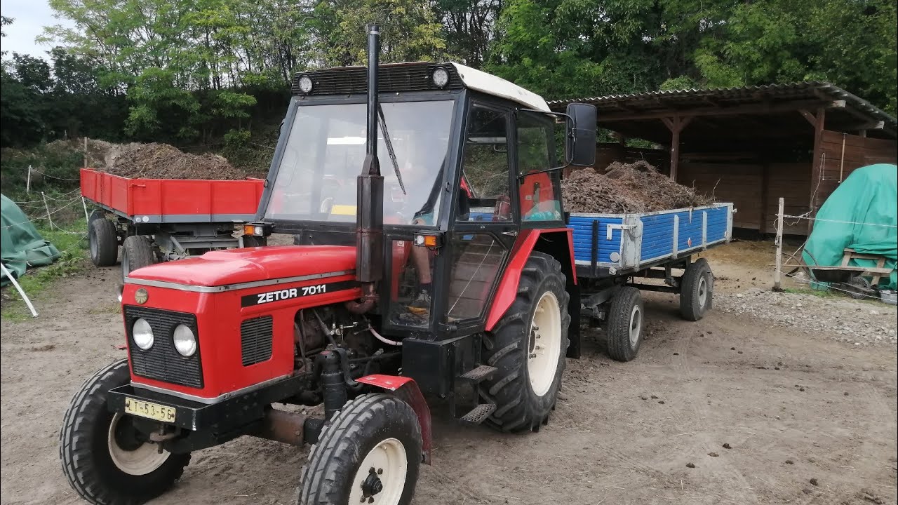 ZetorVlog-47-20-Zetor 7011 & vlek BSS 5 T - odvoz hnoje na pole
