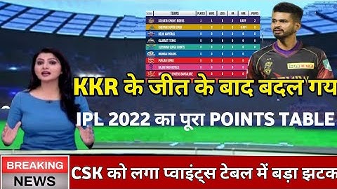 IPL 2022 today points table | IPL 2022 highlight today | kkr vs Csk match after points table