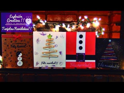 HAZ 4 LINDAS TARJETAS PARA NAVIDAD !!! ♥