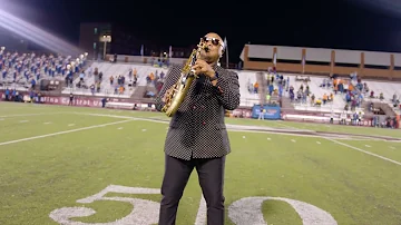 Marcus Anderson Plays the National Anthem at NCCU Football Game.