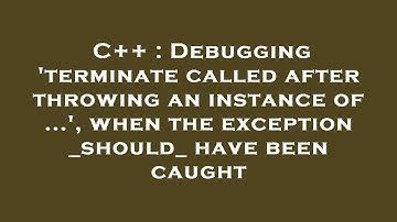 C++ : Debugging 