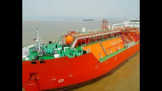 Mid size LNG (liquefied natural gas) carrier sea trial