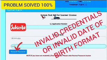Invalid Credential or date of birth format problm solved 100%