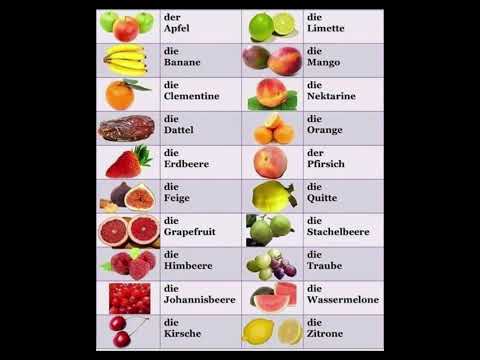 أسماء الفواكه في اللغة الألمانية      الألمانية للعرب