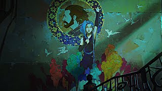 A mural of Jinx
