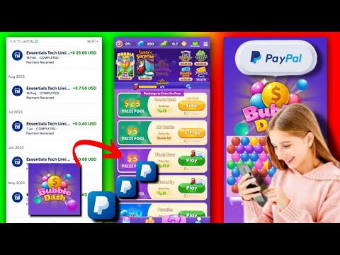 Bubble Dash Review | Bubble Shooter App | New PayPal Earning Apps | Make Money Online