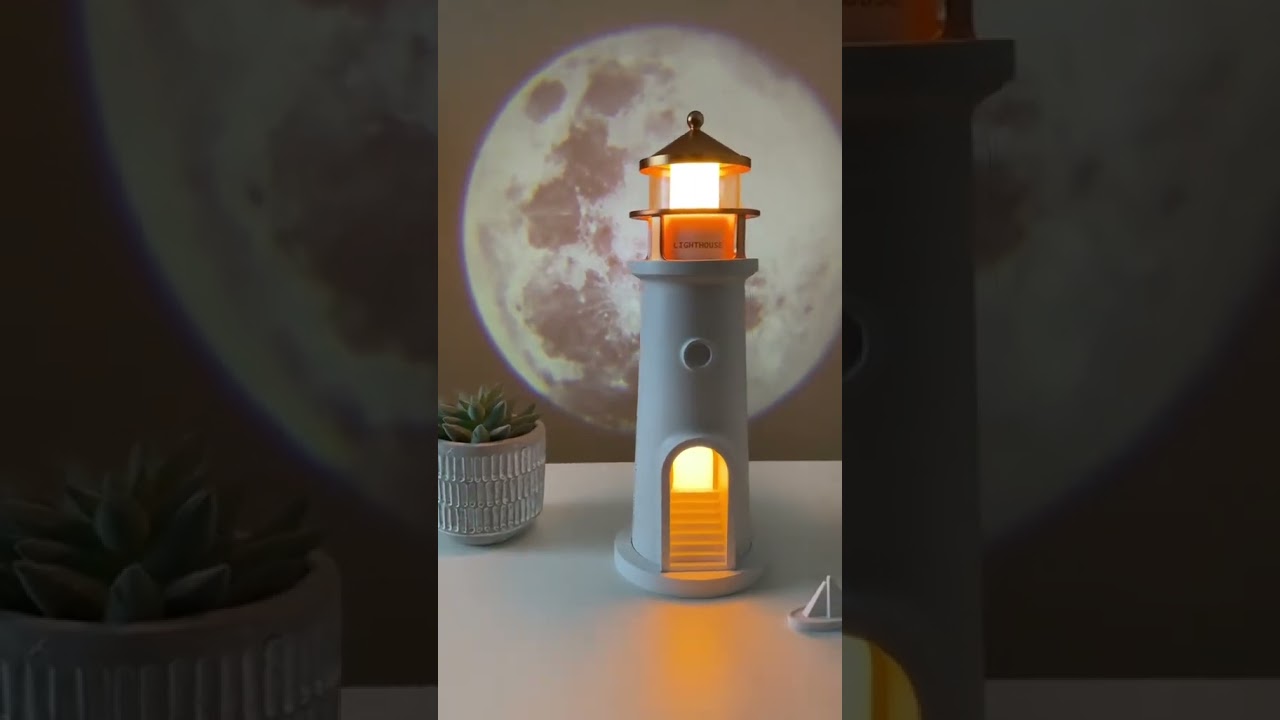 Moon Lamp Projector Night Light,Lighthouse Decor Light Night Light for Kids,Moon Light