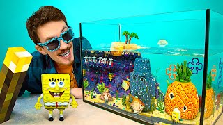 SPONGEBOB Scenery From Minecraft Blocks in REAL LIFE!! 🐠