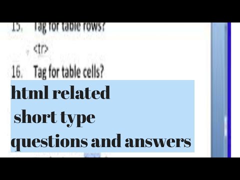 Html related short type questions and answers - YouTube