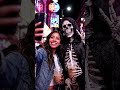 girl taking selfies with a skeleton 🫪 #aicartoon #funny #skeletonman #cute