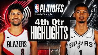 Trail Blazers vs Spurs 4th Qtr Highlights | Apr 24, 2026 | NBA playoffs Game 3