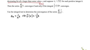 Screencast 8.3.4 Determine convergence of a series using integral test