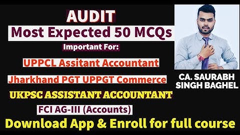 Auditing || Most Expected 50 MCQs || UPPCL Asst. Accountant || JSSC PGT Commerce || UPPGT Commerce