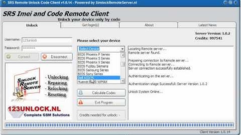SRS: Howto unlock Dell XCD35 via imei only