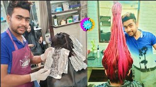 @L'OREAL professional Majirel  Magenta Red♥️ hair colour video 🔥