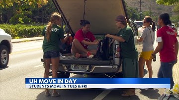 UH Manoa students move in to the dorms for the new school year