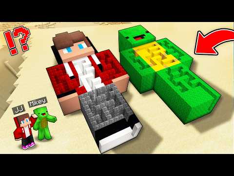 MAZES inside GIANT STATUES of JJ And Mikey in Minecraft