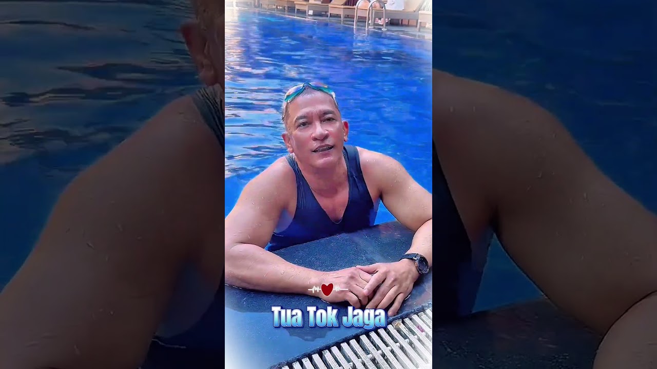 Tegkujuh mode: no laut, no sungai — cardio in the pool. 