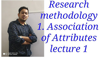 #ResearchMethodology #StatisticalTechniques - Chapter 1 #Association of Attributes