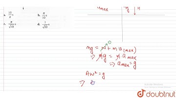 A horizontal platform with a mass `m` placed on it is executing SHM slong y-axis. If the amplitude