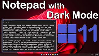 Notepad Dark Mode for Windows 11 Insiders | Windows 11 Build 22518